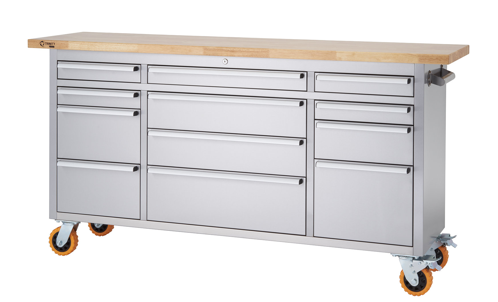 TRINITY PRO 6 ft. W 12 Drawer Stainless Steel Rolling Mobile Workbench w Storage Reviews Wayfair